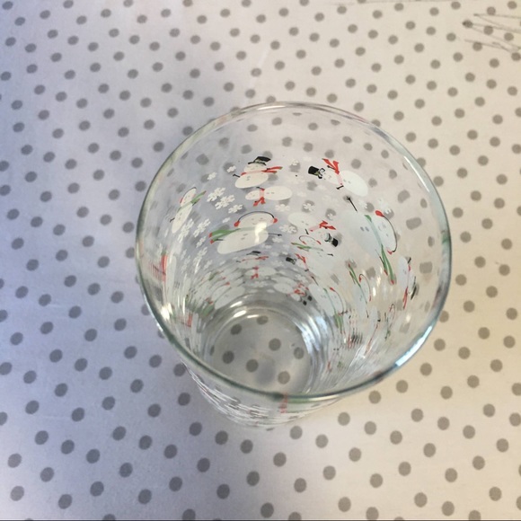 Xmas Barware Snowman Cera Tom Collins tall glass Clear glass with snowmen - Picture 7 of 8